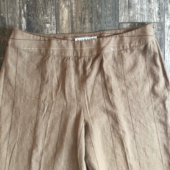 VINTAGE Norton Studio linen blend cropped capri pants plus size 16 - Picture 5 of 9